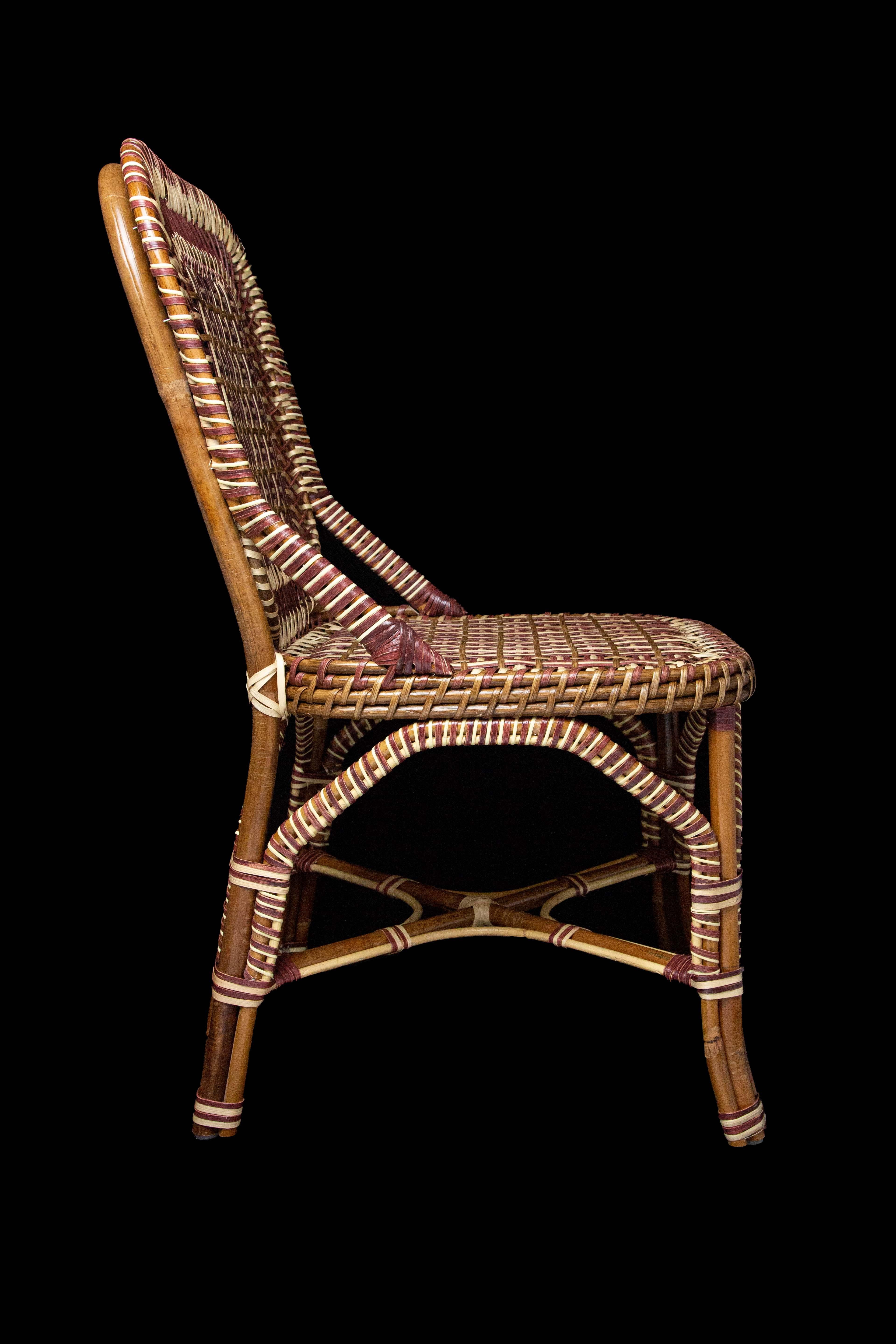 Contemporary Creel and Gow Marshan Rattan Side Chair