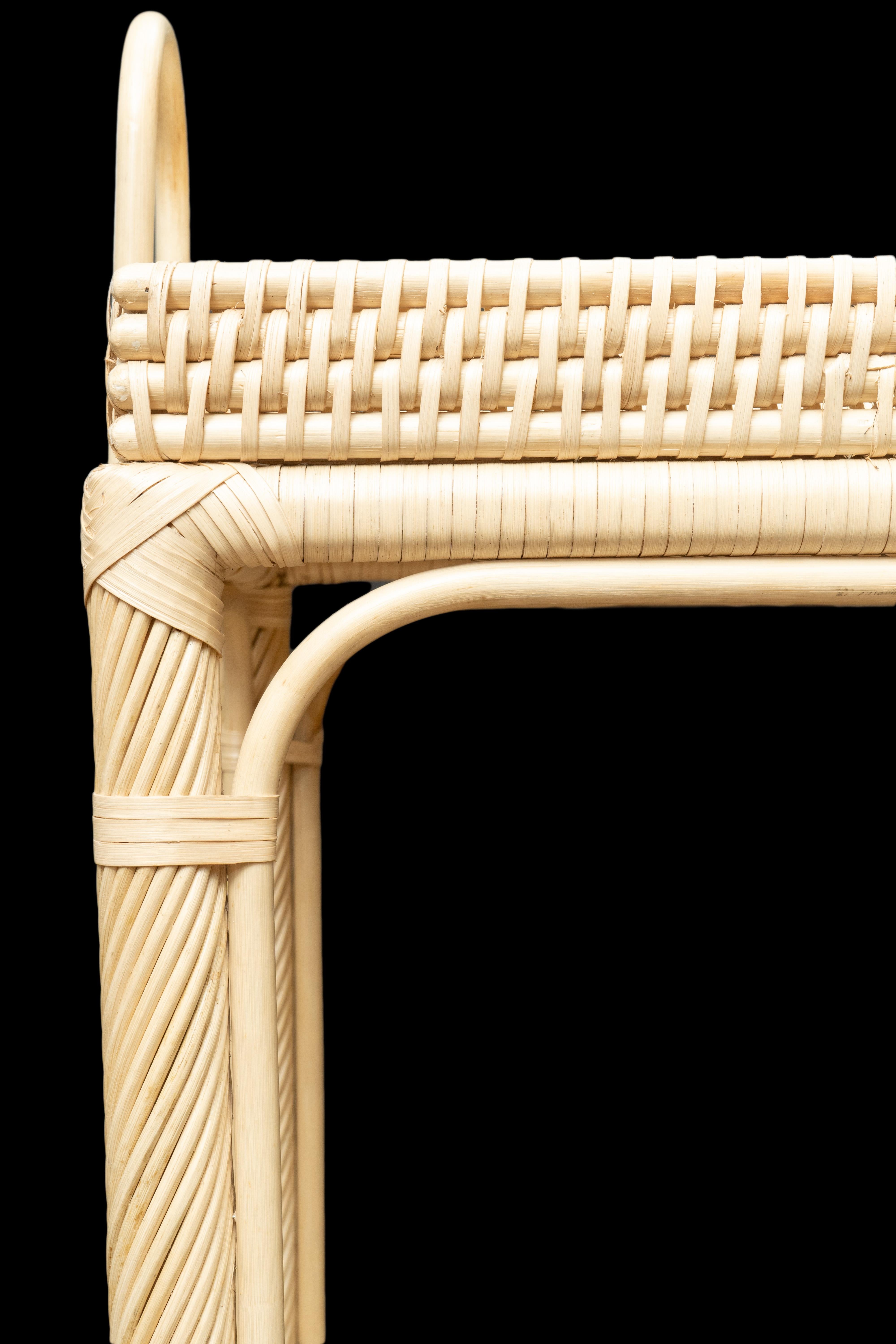 Creel and Gow Natural Rattan Console In New Condition For Sale In New York, NY