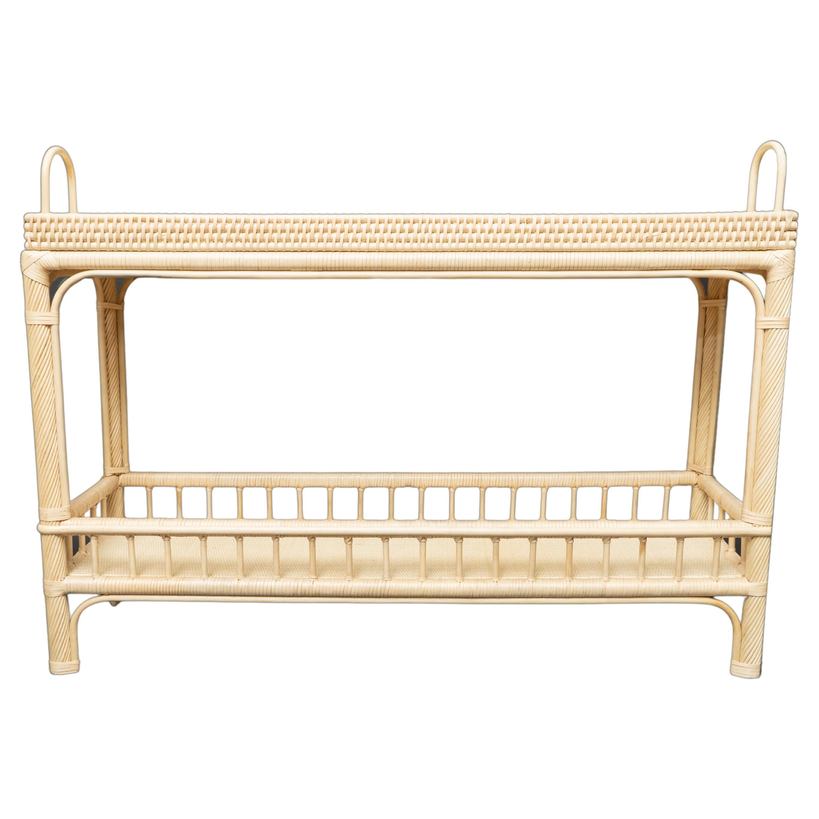 Creel and Gow Natural Rattan Console For Sale