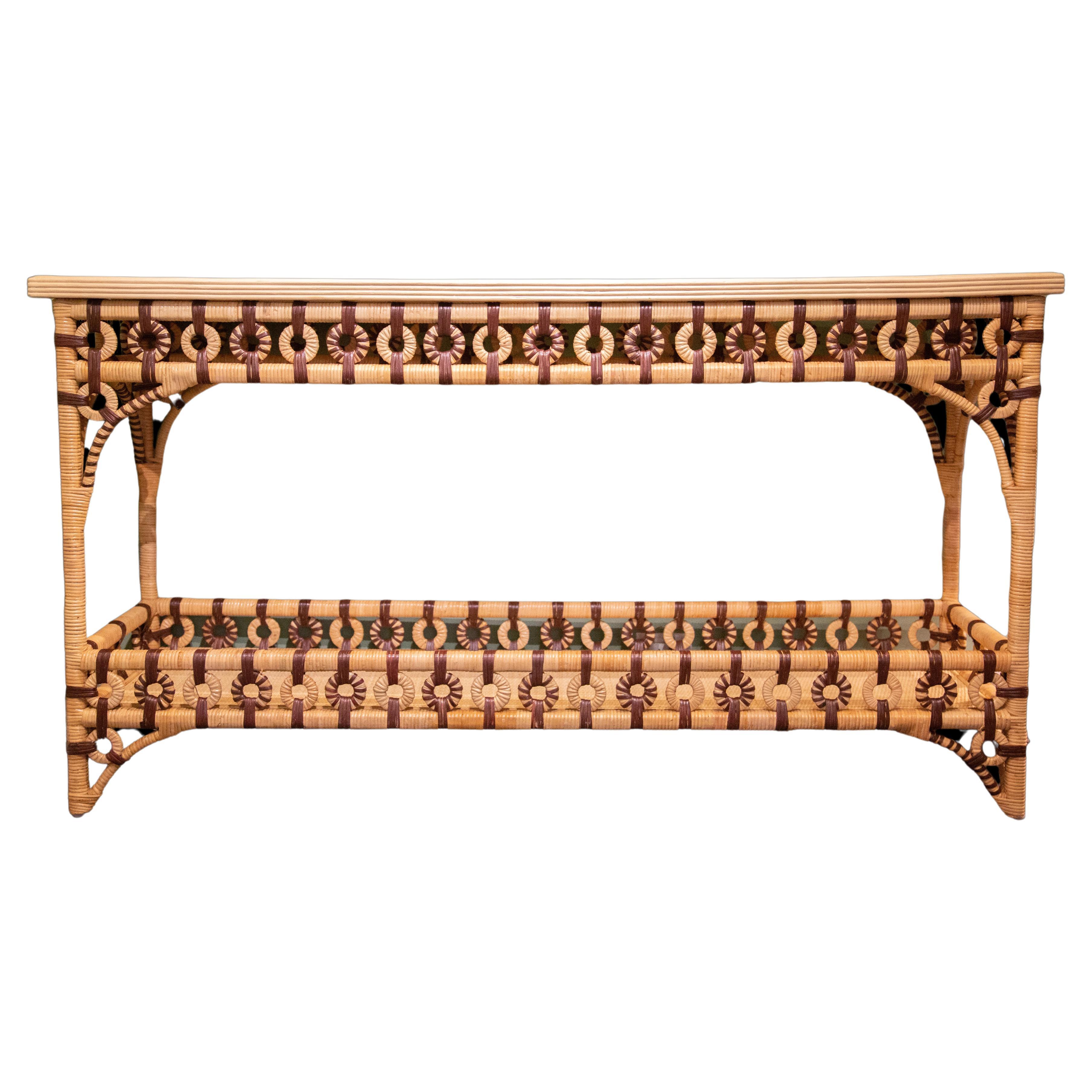 Creel and Gow Rattan Console Brown