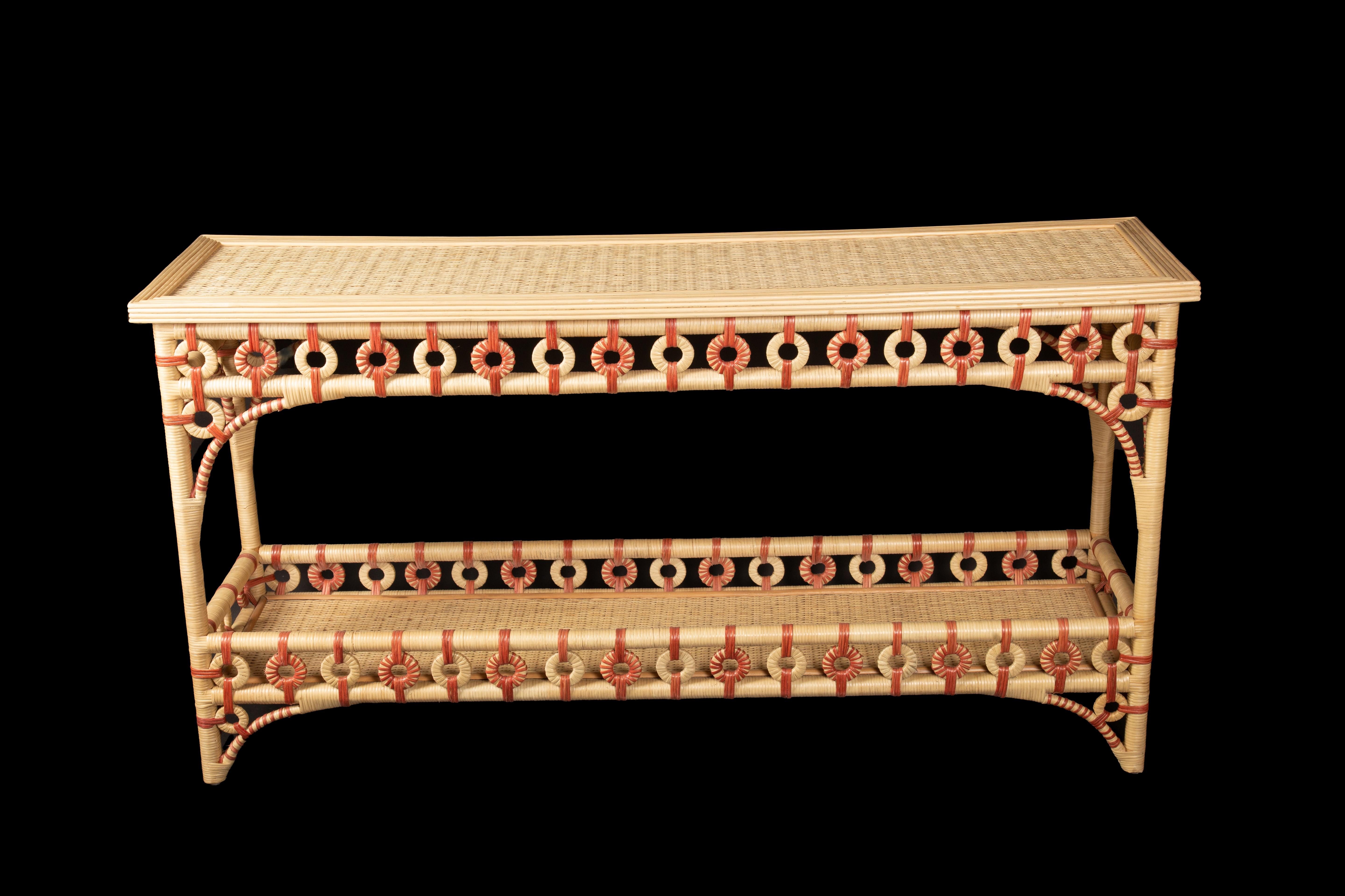 coral console table