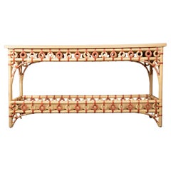 Creel and Gow Rattan Console Coral