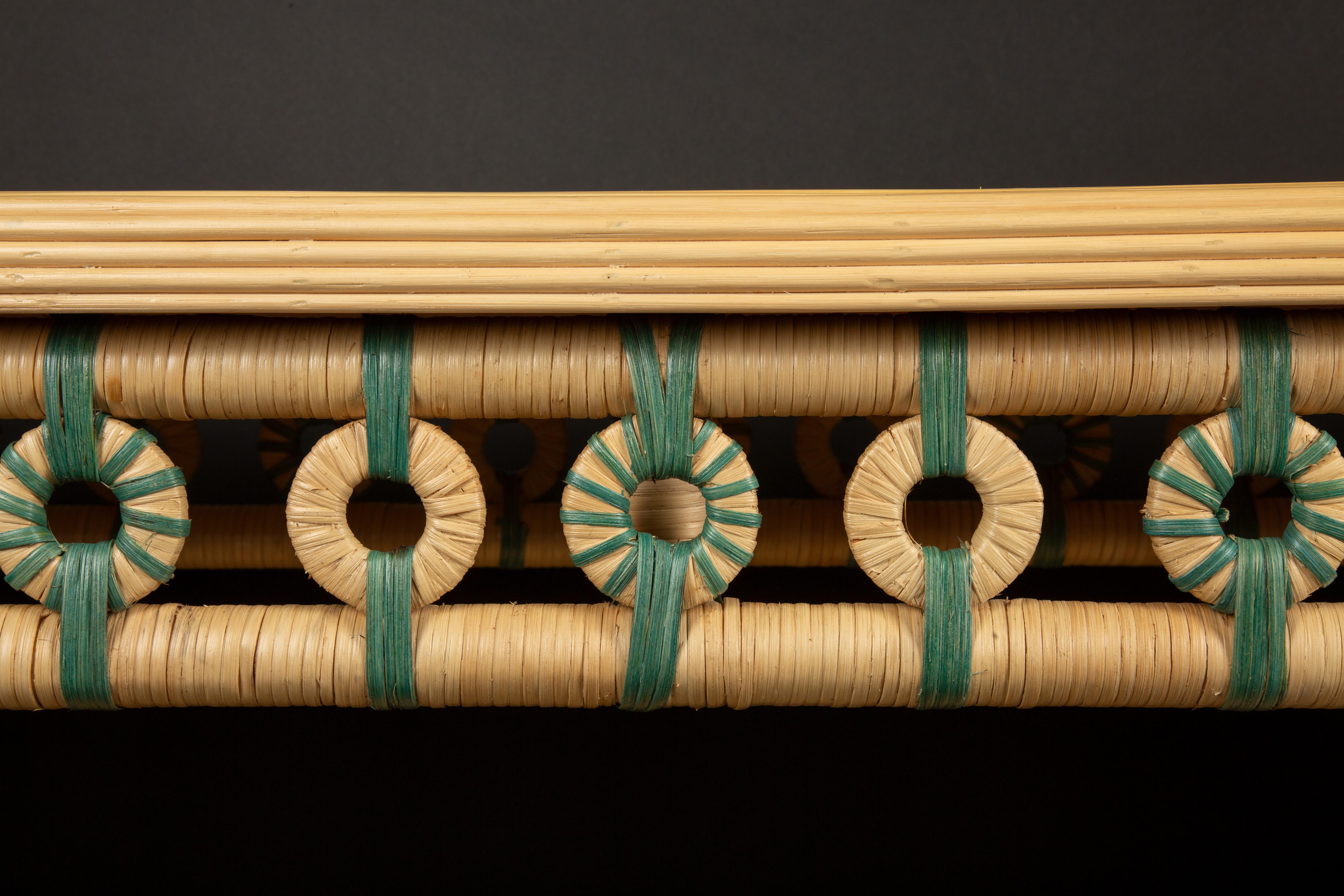Creel and Gow Console en rotin Sarcelle Neuf - En vente à New York, NY