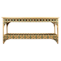 Creel and Gow Rattan Console Teal