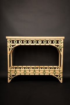 Creel and Gow Console in rattan verde