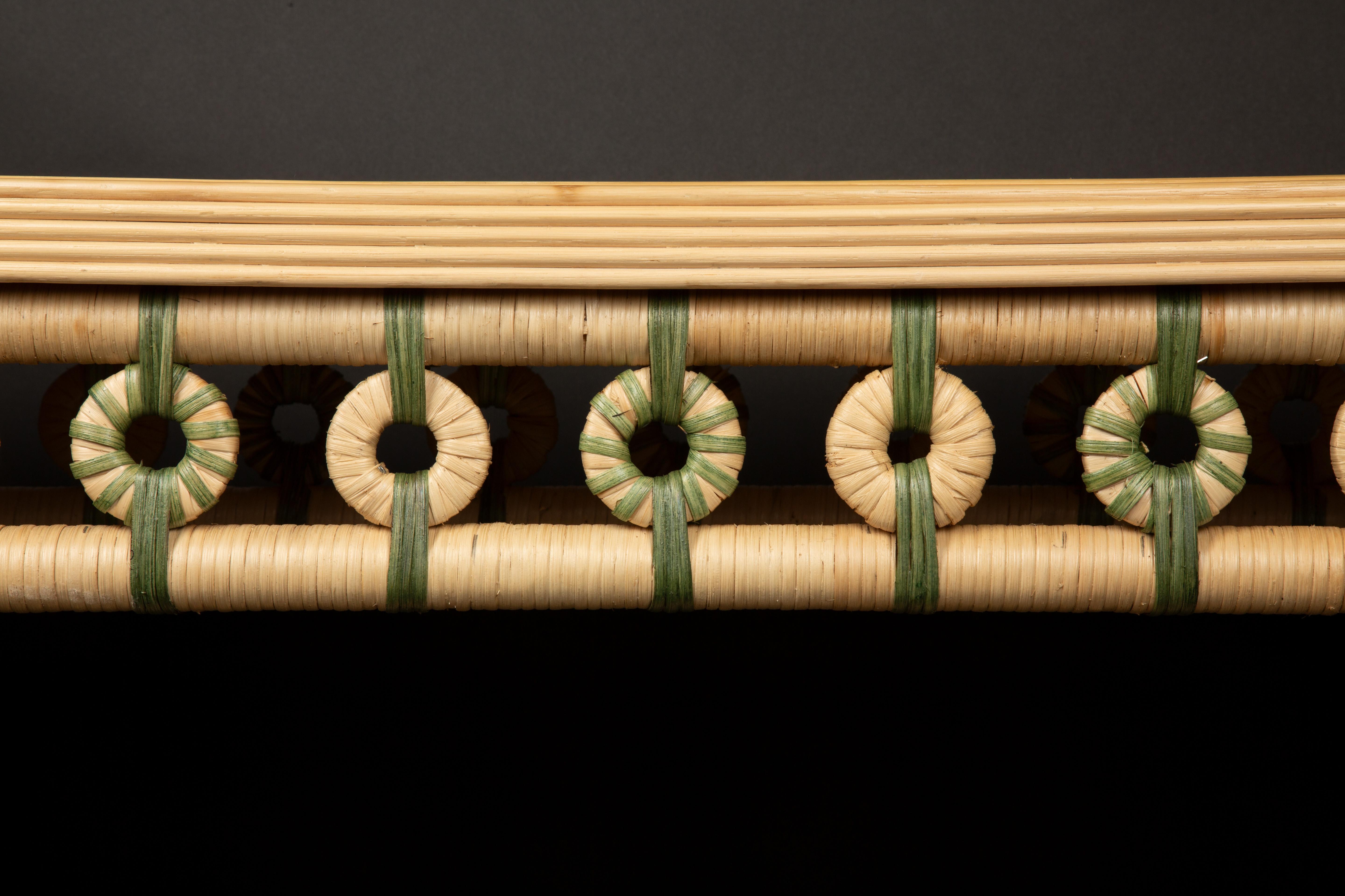 Moroccan Creel and Gow Rattan Console Green