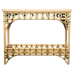 Creel and Gow Rattan Console Green