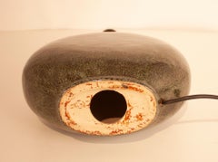 Mid-century Modern, Green Ceramic and Brass Table Lamp by Valenti, Spain 1970s