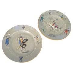 Creil and Montereau plates circa 1880  Signed France Set of 2