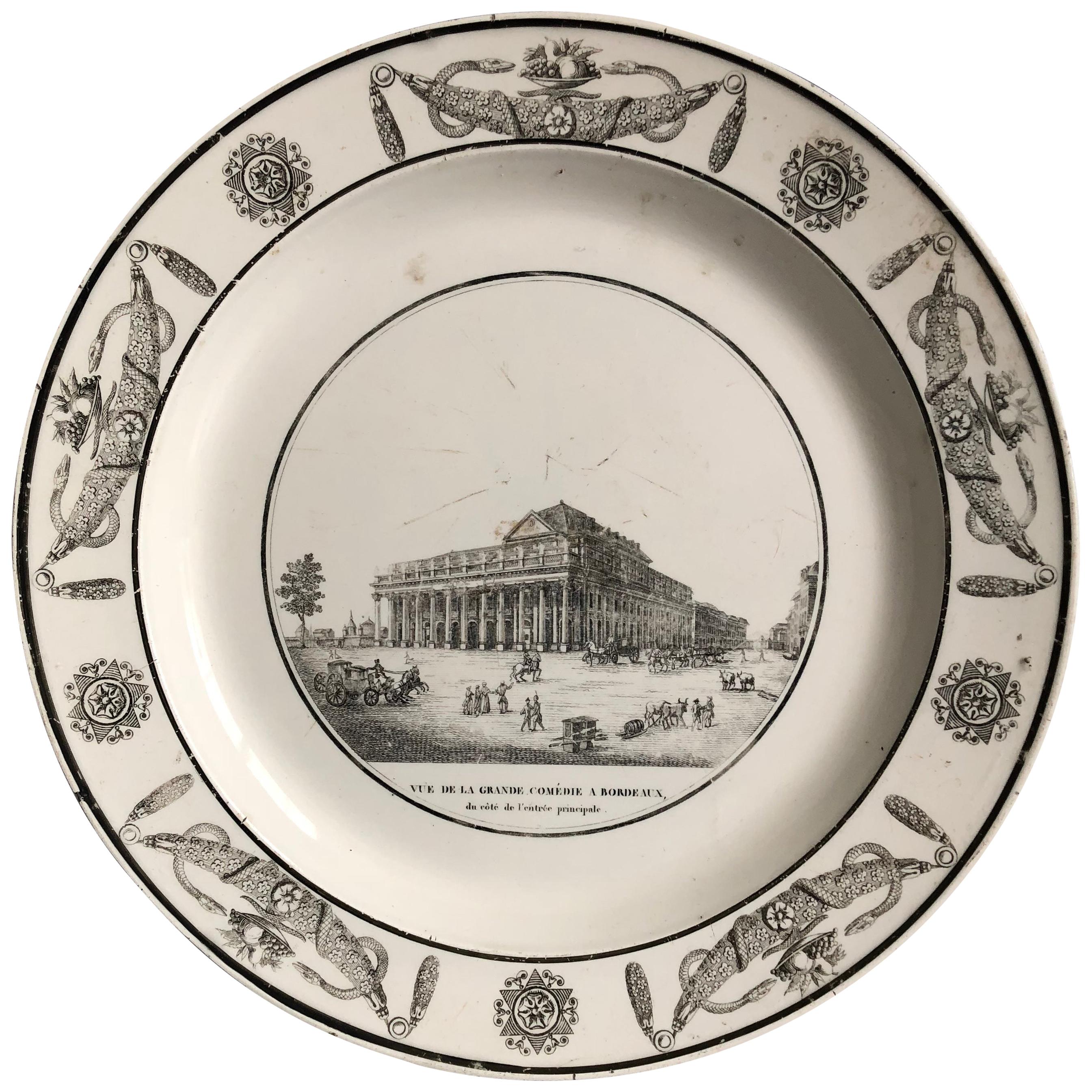 Creil Decorative Plate, Comedie a Bordeaux