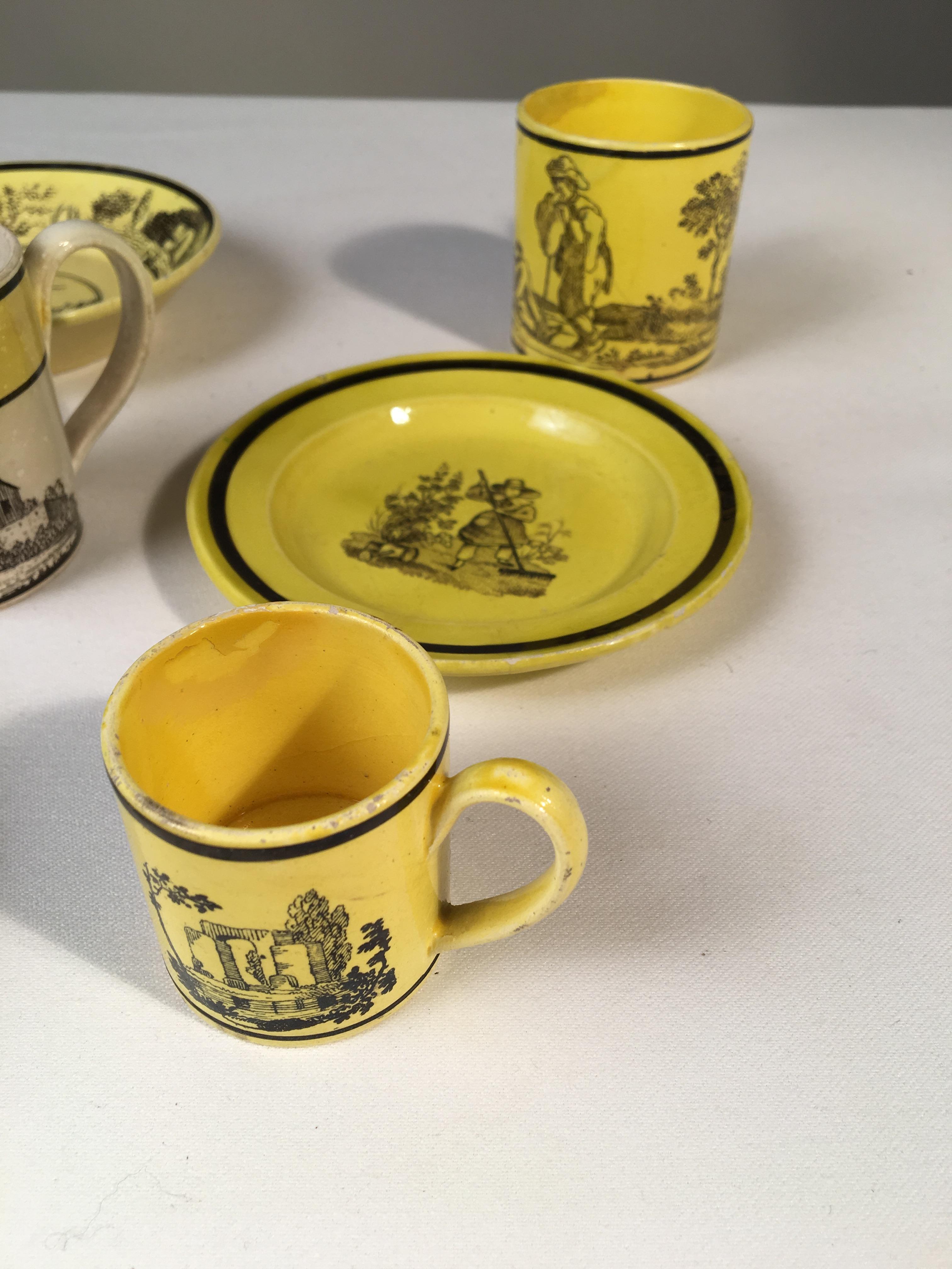 Empire Creil Demitasse Cups and Saucers, 19th Century