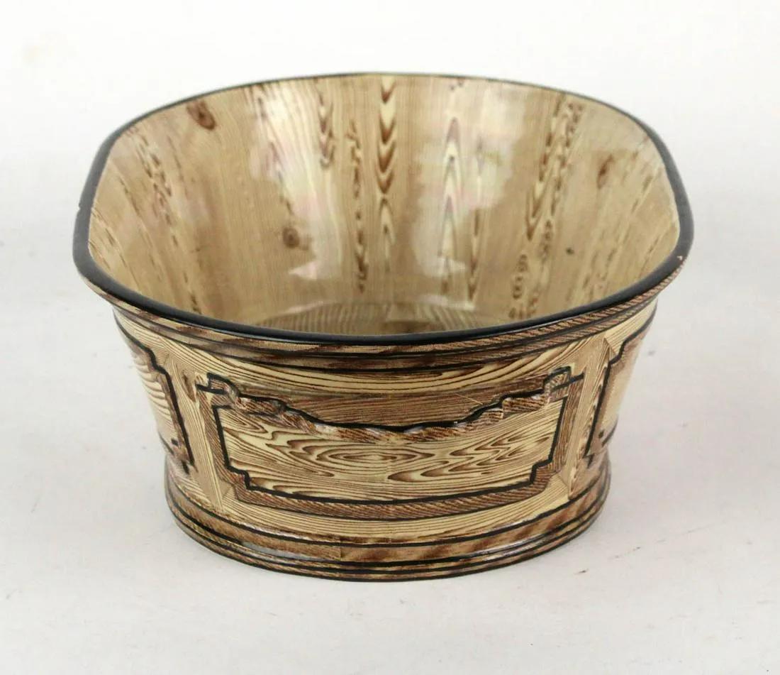 French Creil Et Montereau Cistern and Basin, Faux Bois Faience For Sale