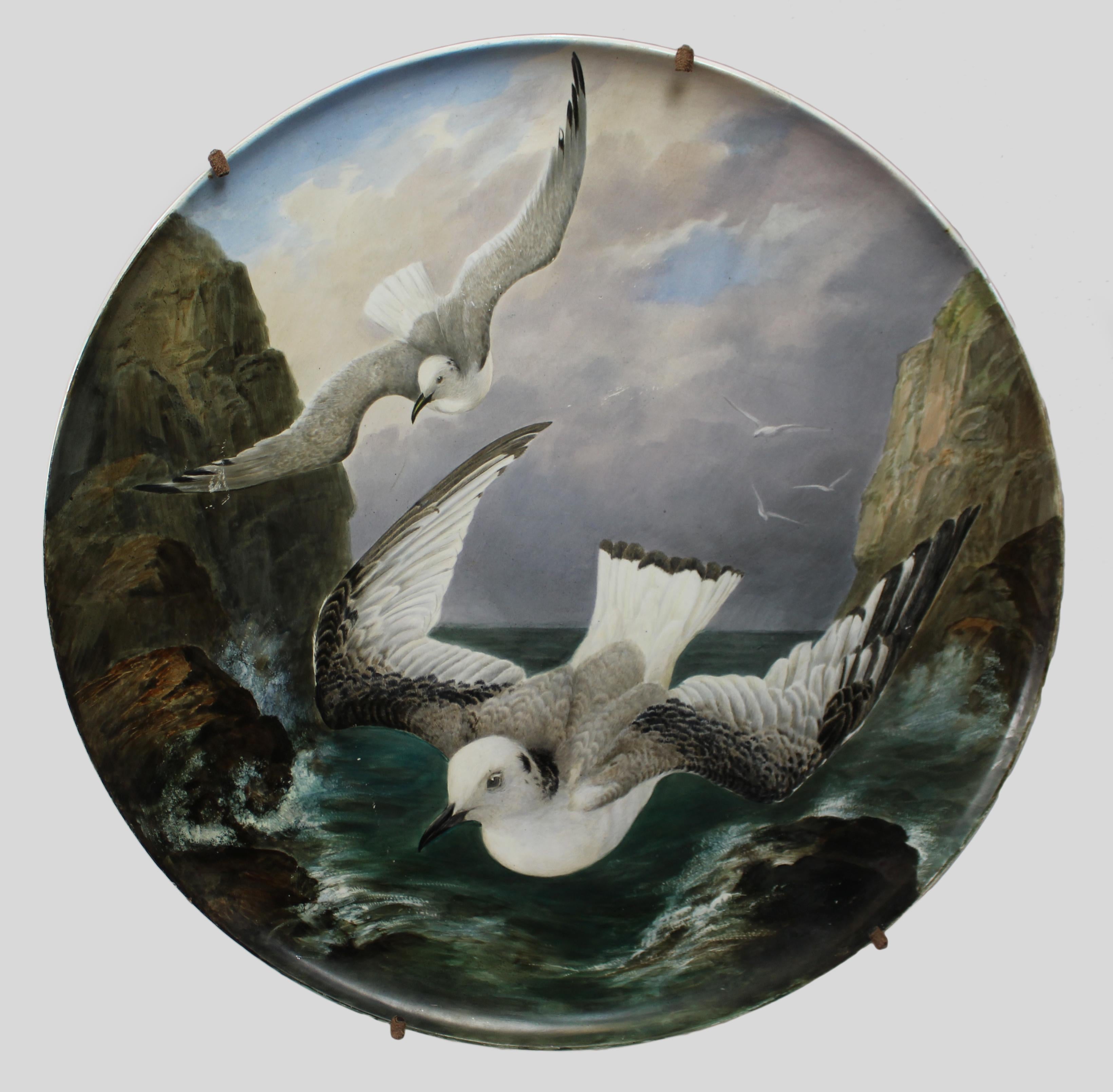 Creil et Montereau painted seagull charger c.1880
 

Manufacturer Creil et Montereau

Period Late 19th c.

Diameter 56.5 cm / 22 1/4 in

Provenance Exhibited in 1880 Howell & James art pottery exhibition, removed from a stately home in