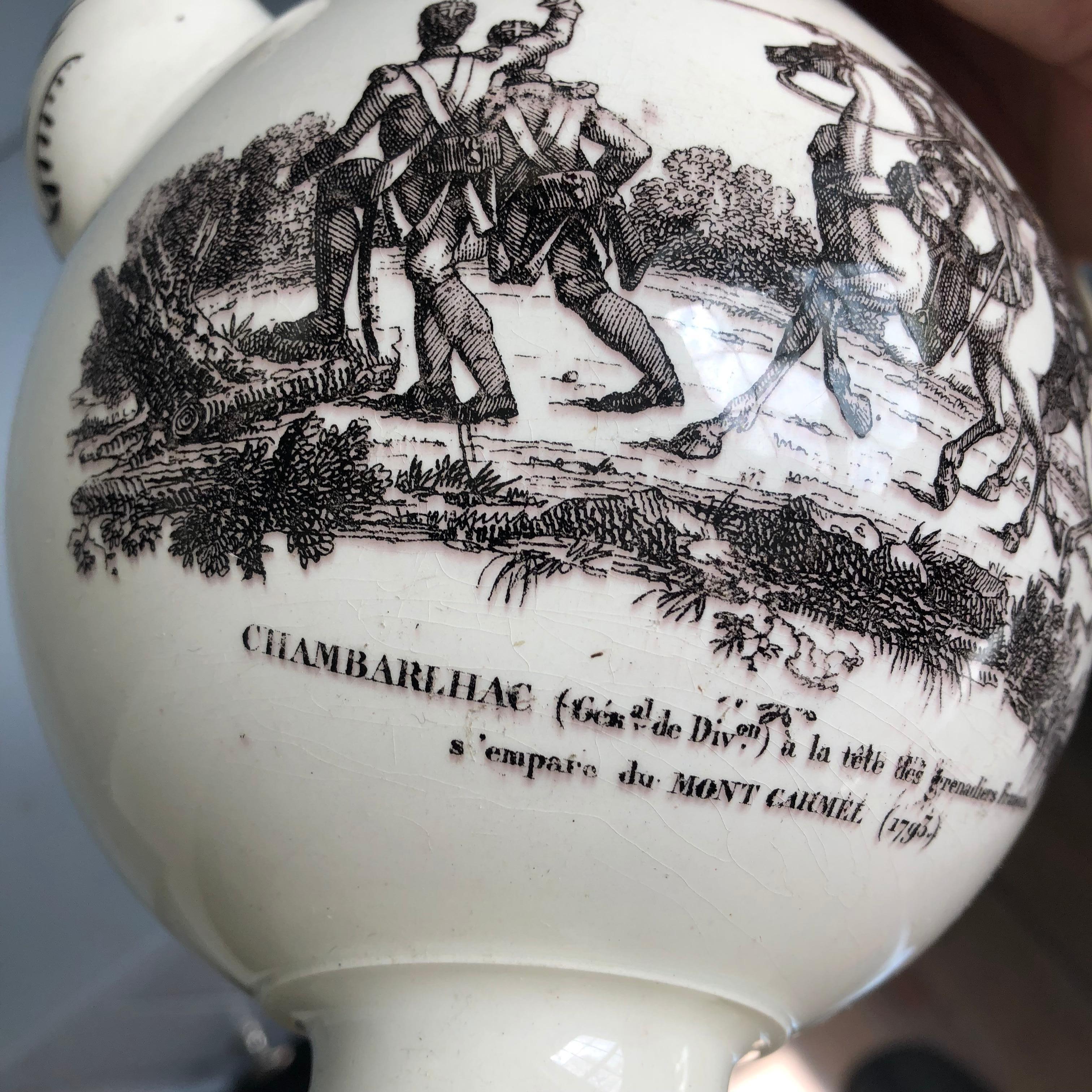 Creil Et Montereau Tea or Coffee Pot, Napoleonic Military, circa 1820 2