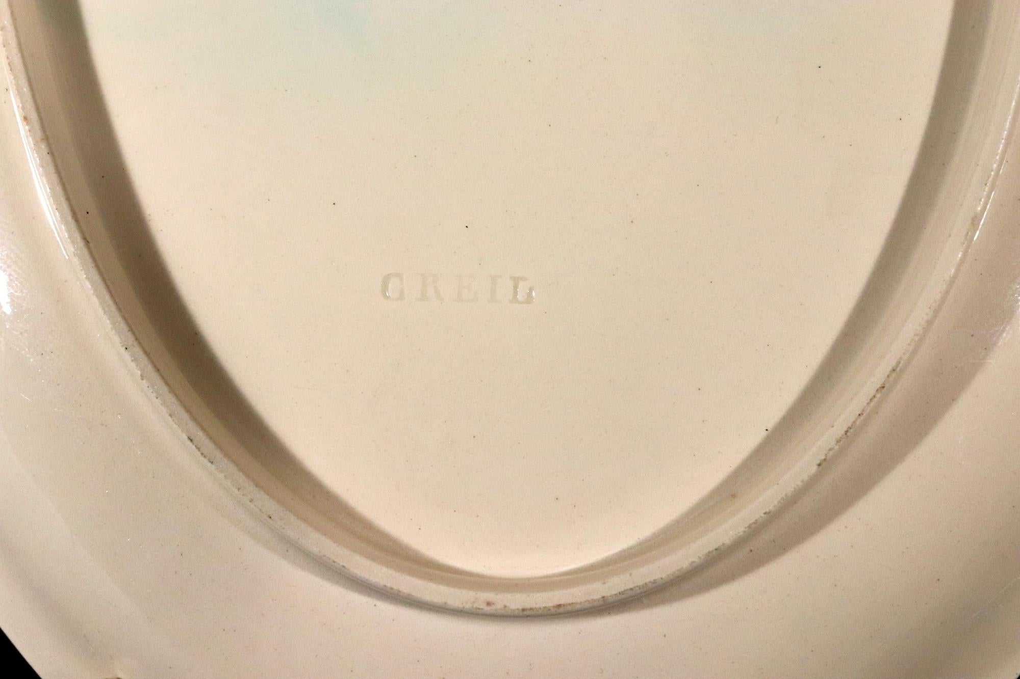 Creil  Assiette en crèmerie fine Bon état - En vente à Downingtown, PA