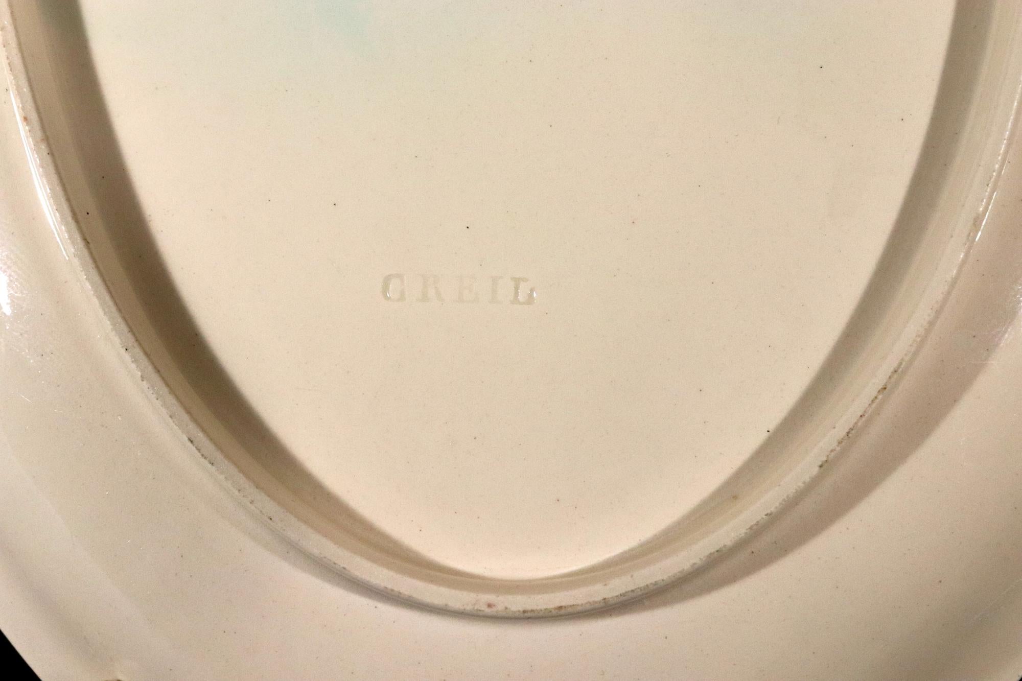 Creil  Fine Creamware Dish In Good Condition For Sale In Downingtown, PA