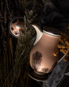 Creil French Mochaware Pottery Coffee Pot