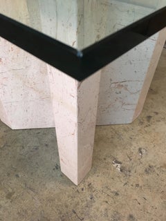 Crema Italia, Beige Marble X Base Side Table