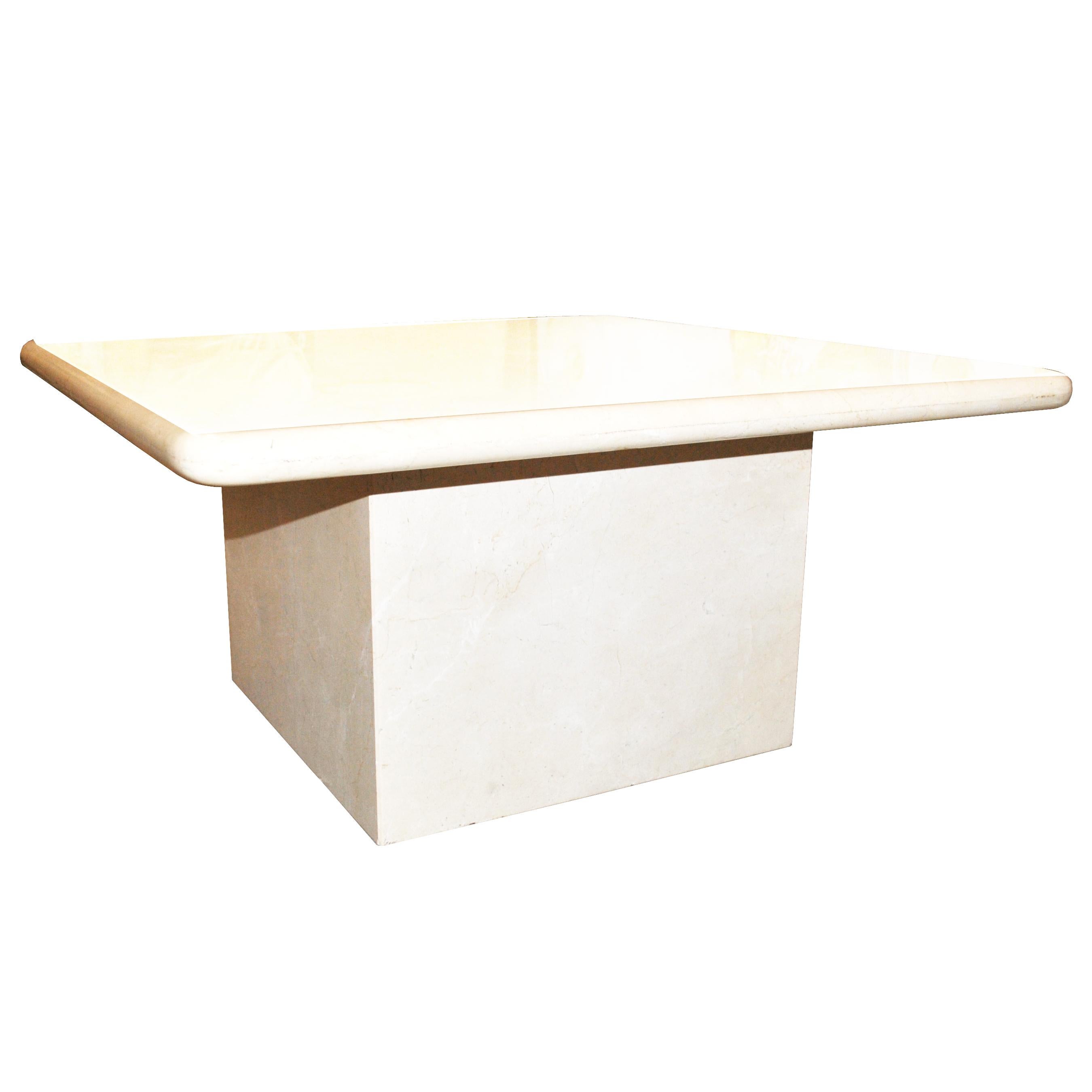 Spanish Crema Marfil Marble Occasional Table Made In Spain For Sale