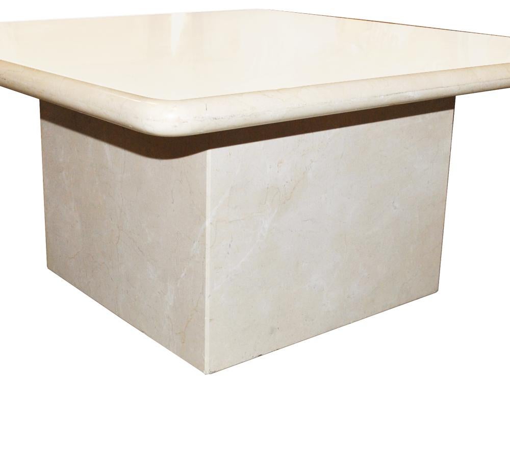 Crema Marfil Marble Occasional Table Made In Spain In Good Condition For Sale In Pasadena, TX