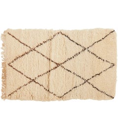 Crème and Brown Beni Ourain Rug