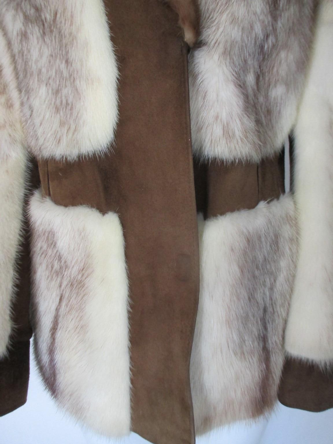 brown suede and fur jacket