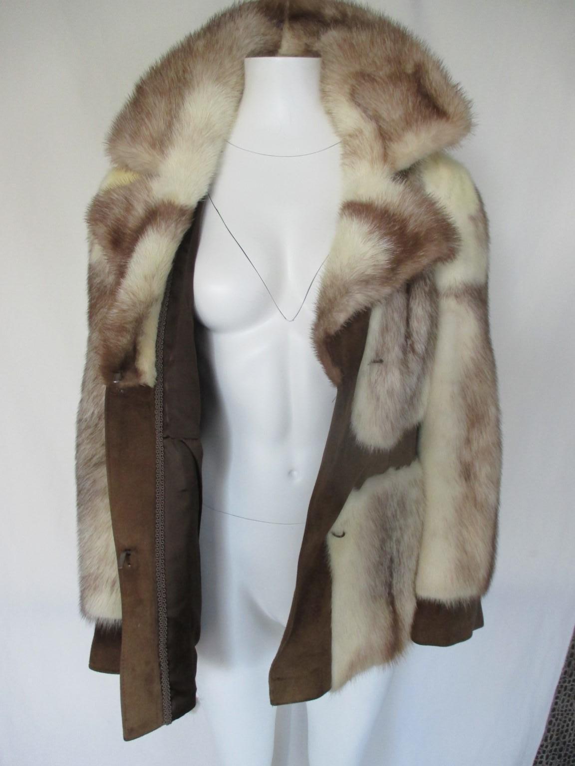 Women's or Men's Creme/Brown Kohinoor Mink Fur Coat  For Sale