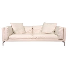 Creme Leather Sofa Como by Giorgio Soressi for Design Within Reach