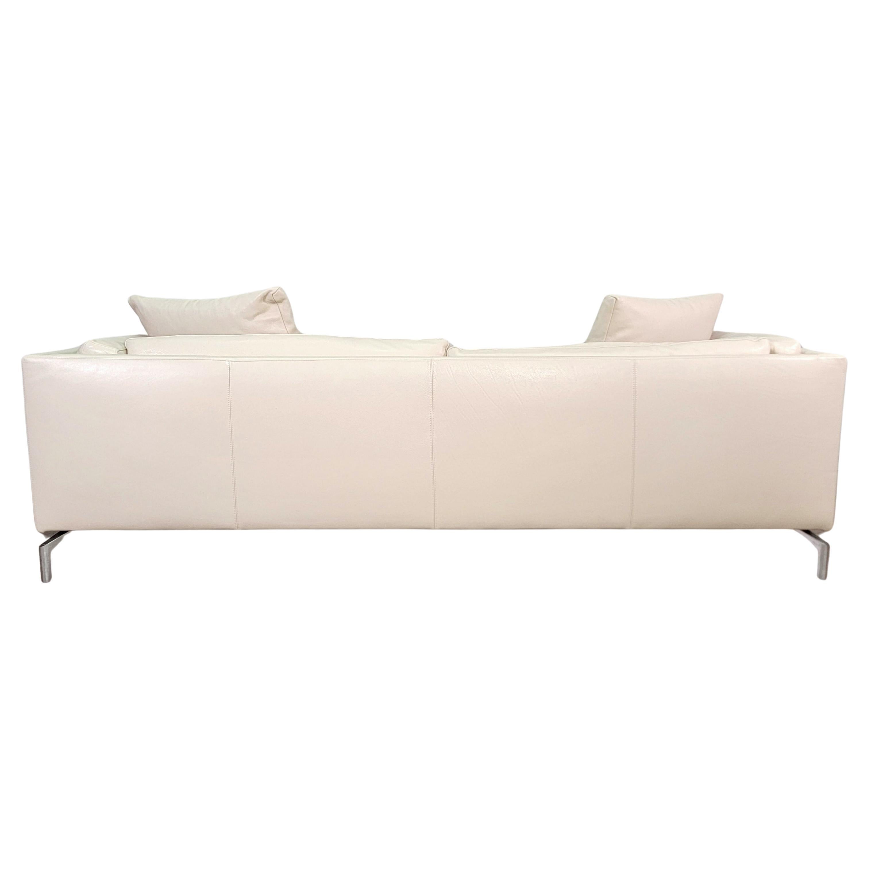 Cremefarbenes Leder-Sofa Como von Giorgio Soressi für Design Within Reach (Italienisch) im Angebot