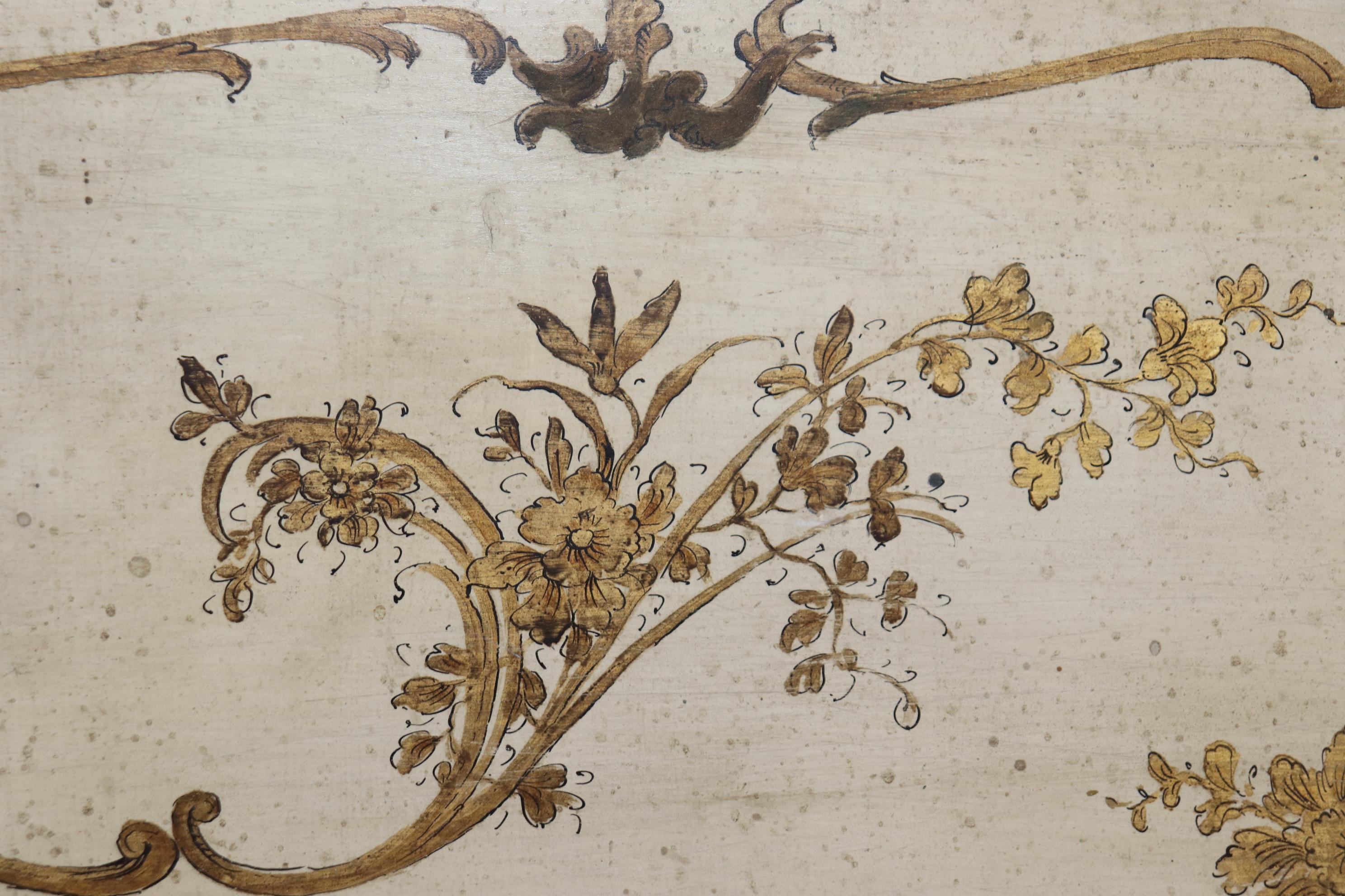 Creme Paint Decorated Rococo Italian Venetian Paint Decorated Secretary Desk 8