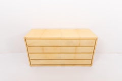 Crème Vellum Chest of Drawers w. Brass Details by Aldo Tura - Italy 1970s