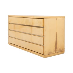 Crème Vellum Chest of Drawers w. Brass Details by Aldo Tura - Italy 1970s