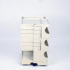 Creme White Plastic Boby 3 Trolley by Joe Colombo for Bieffeplast, Italy, 1970s