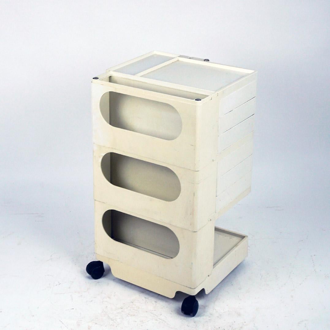 Late 20th Century Creme White Plastic Boby 3 Trolley by Joe Colombo for Bieffeplast, Italy, 1970s