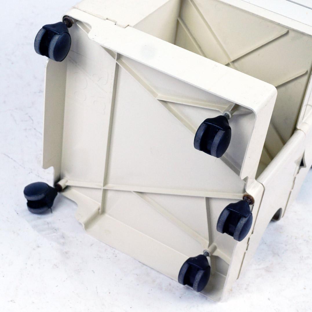 Creme White Plastic Boby 3 Trolley by Joe Colombo for Bieffeplast, Italy, 1970s 3