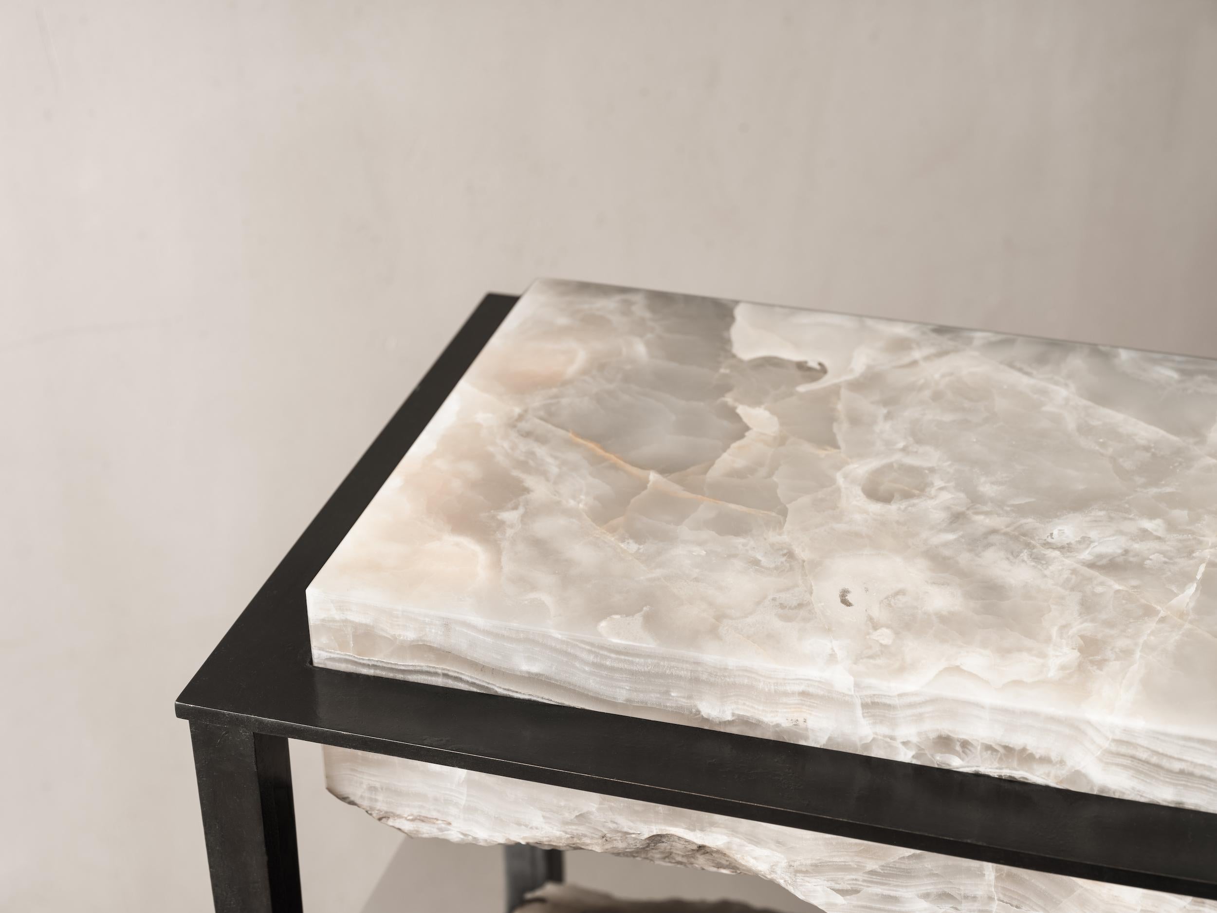 Contemporary Cremino Cloud Onyx Console Table by Gianluca Pacchioni For Sale