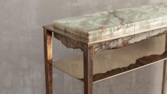 Cremino Green Onyx Console Handcrafted by Gianluca Pacchioni