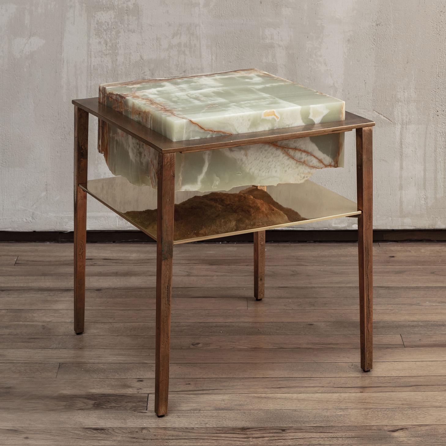 Cremino Side Table  Green by Gianluca Pacchioni In New Condition For Sale In New York, NY
