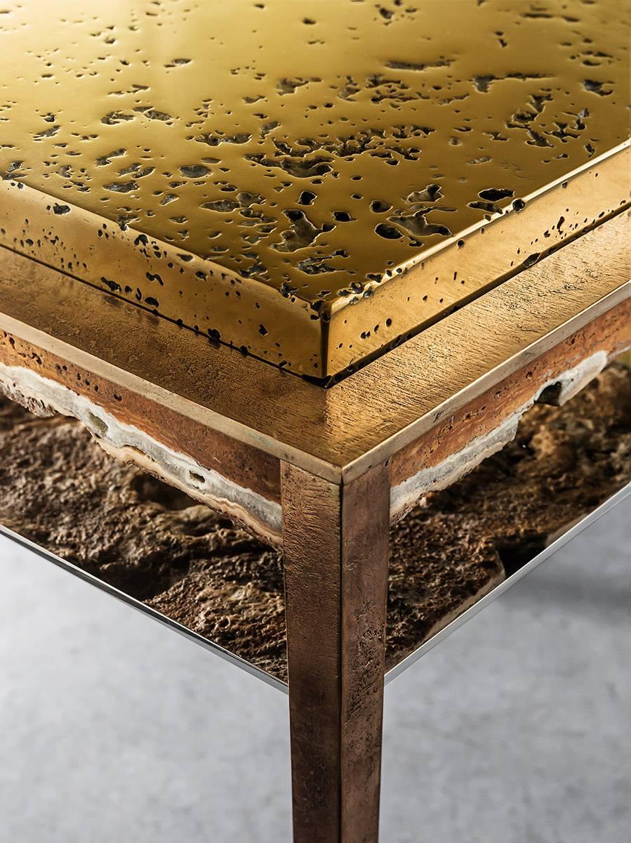 Cast Cremino Side Table Handcrafted by Gianluca Pacchioni For Sale