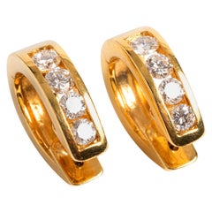 Creole Cuff Diamond Earrings in 18 Karat Yellow Gold