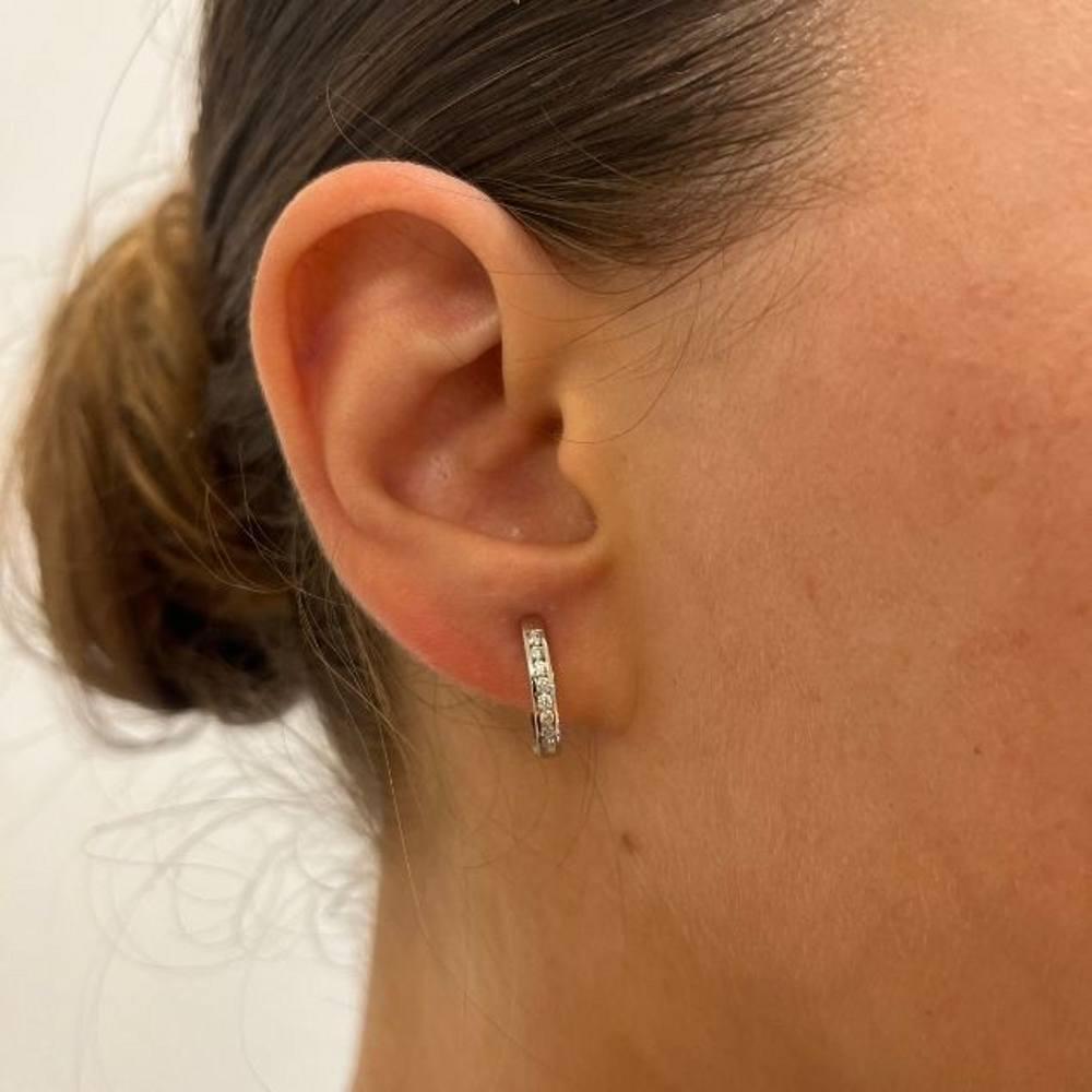 Creole Gold and Diamond Earrings In New Condition For Sale In Barcelona, CT