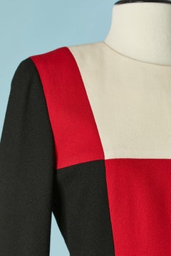 Farbblockkleid aus Crêpe SCAASI