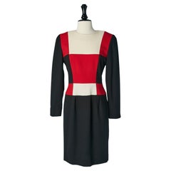 Robe en crêpe color block SCAASI