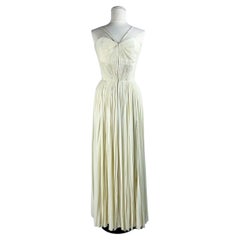 Langes Kleid aus Krepp von Madame Grès Haute Couture (zugeschrieben) Frühjahr/Sommer 1955