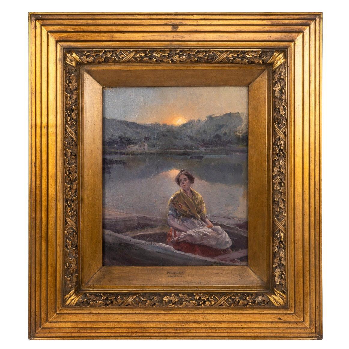 'Crepusculo' 'Twilight' Signed by Eliseo Meifren 'Spain 1856-1949' For Sale