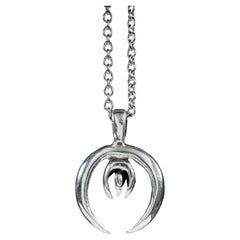 Crescent (10K Solid White Gold Pendant) by Ken Fury