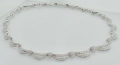 Crescent and Heart Diamond Necklace in 18 Karat 7.00 Carat
