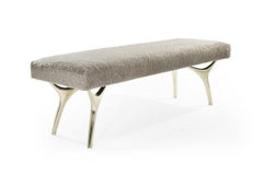 Crescent Bench in Brass by Stamford Modern