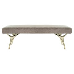 Crescent Bench in Brass by Stamford Modern