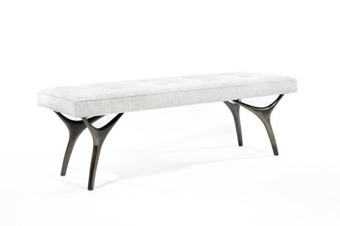 American Crescent Bench in Bronze by Stamford Modern For Sale